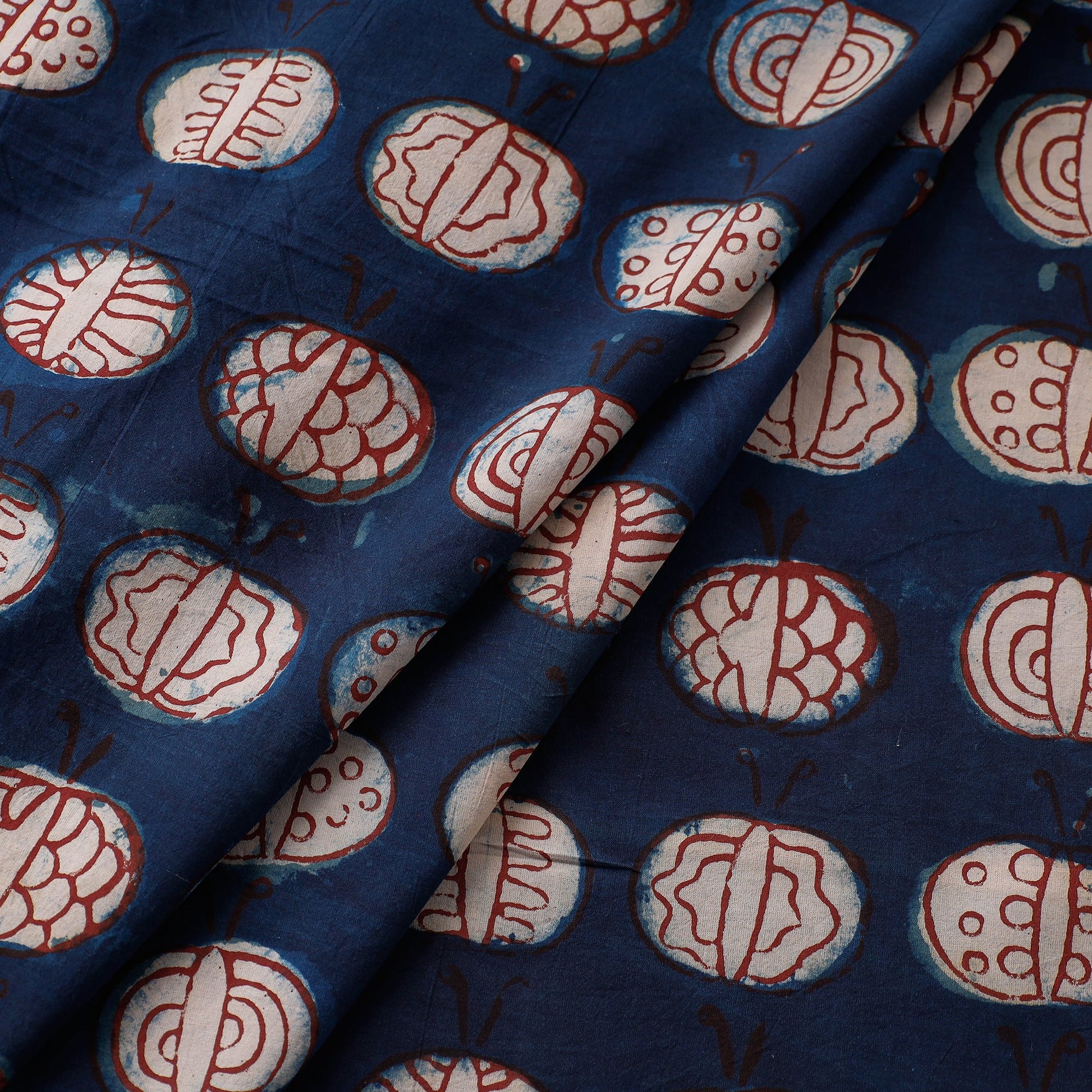 Blue - Bindaas Hand Block Printed Cotton Fabric