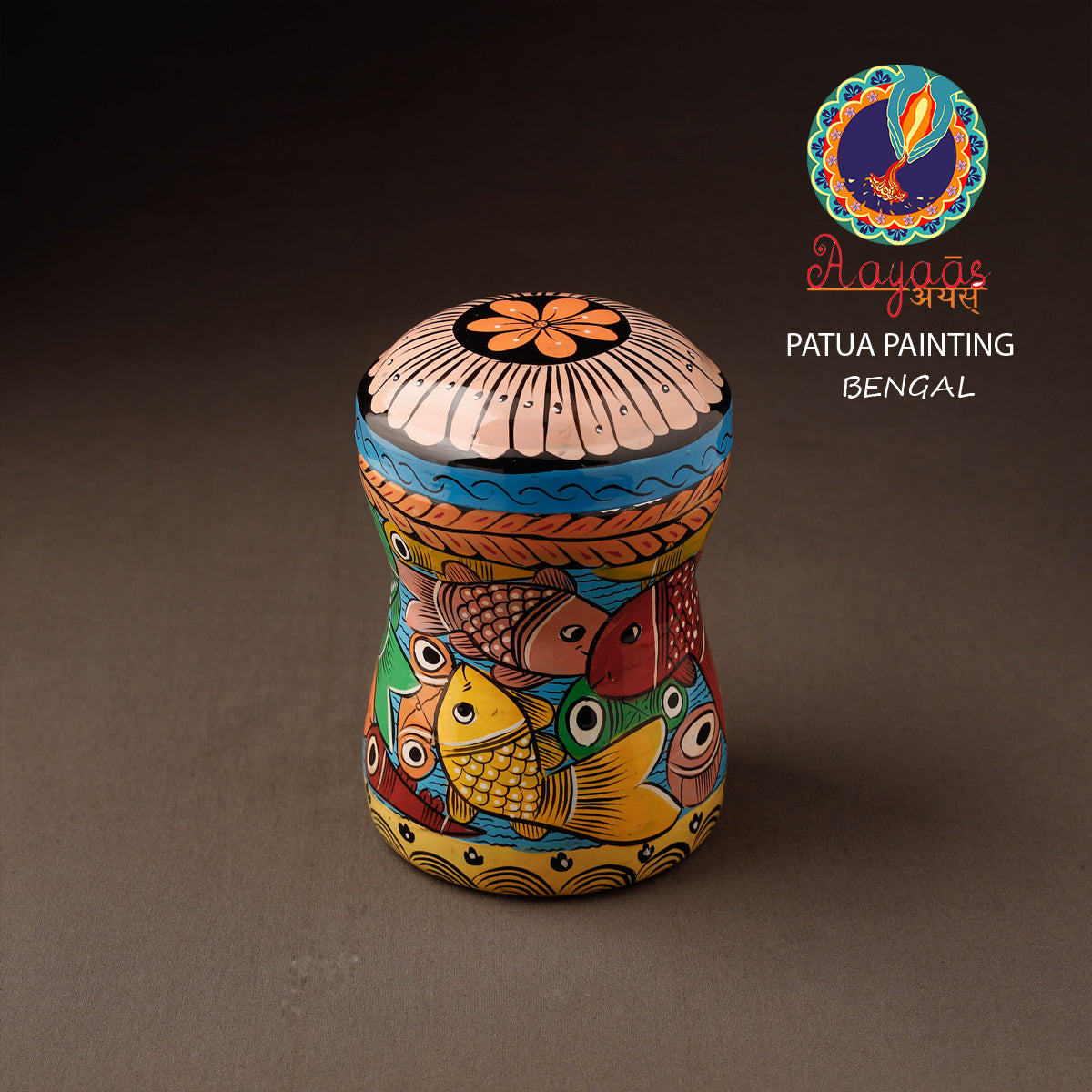 Bengal Patua Handpainted Stainless Steel Multi Utility Canister 39