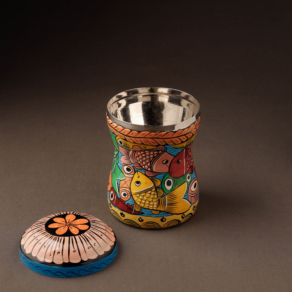 Bengal Patua Handpainted Stainless Steel Multi Utility Canister 39