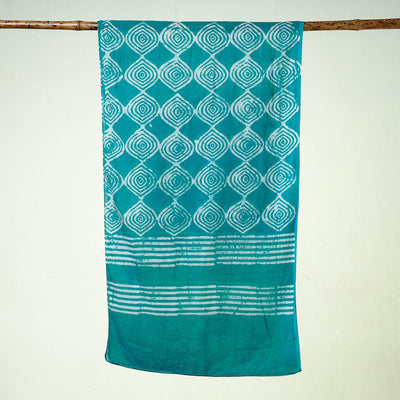 Blue - Batik Block Printed Cotton Stole
