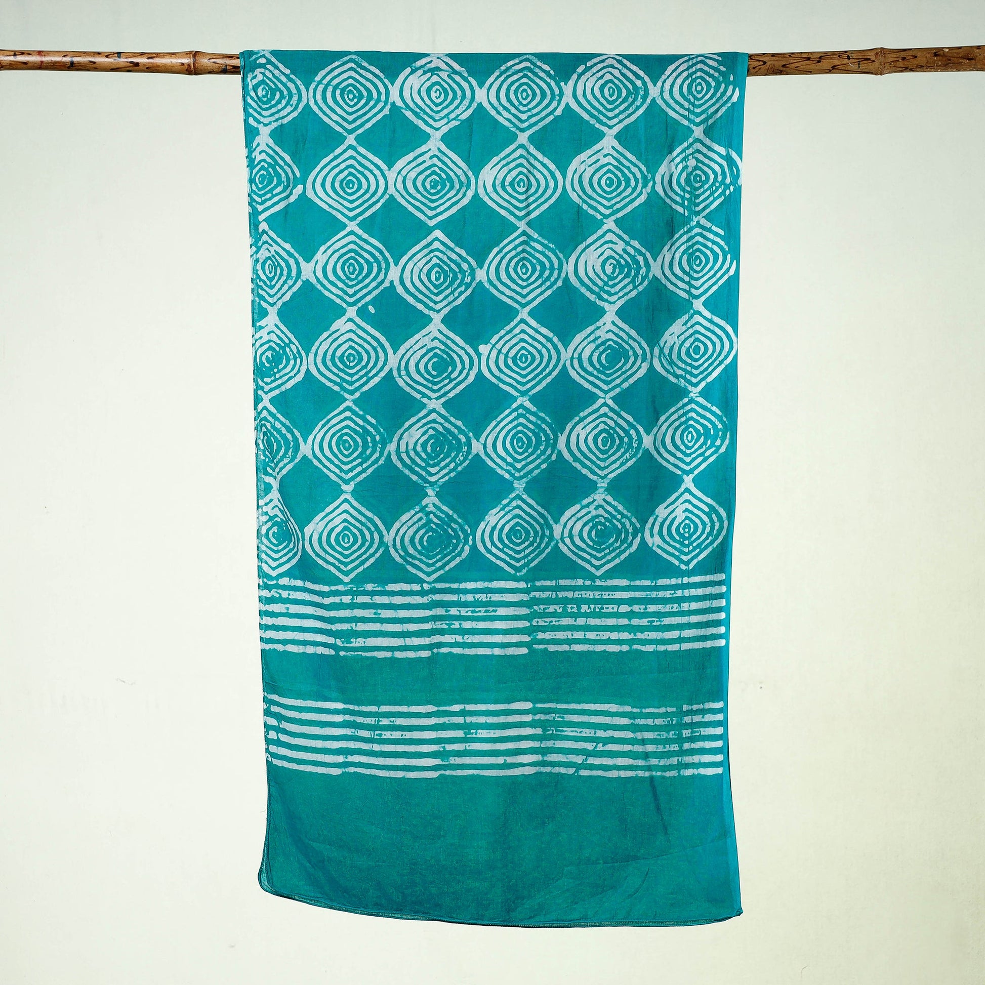 Blue - Batik Block Printed Cotton Stole