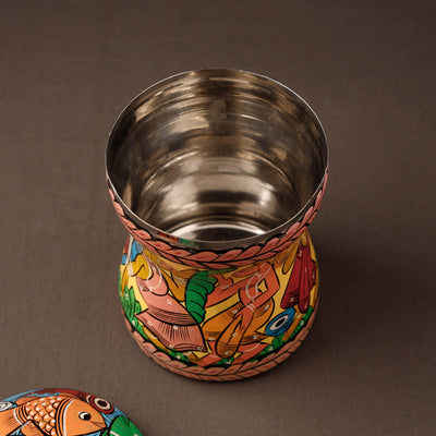 Bengal Patua Handpainted Stainless Steel Multi Utility Canister 39