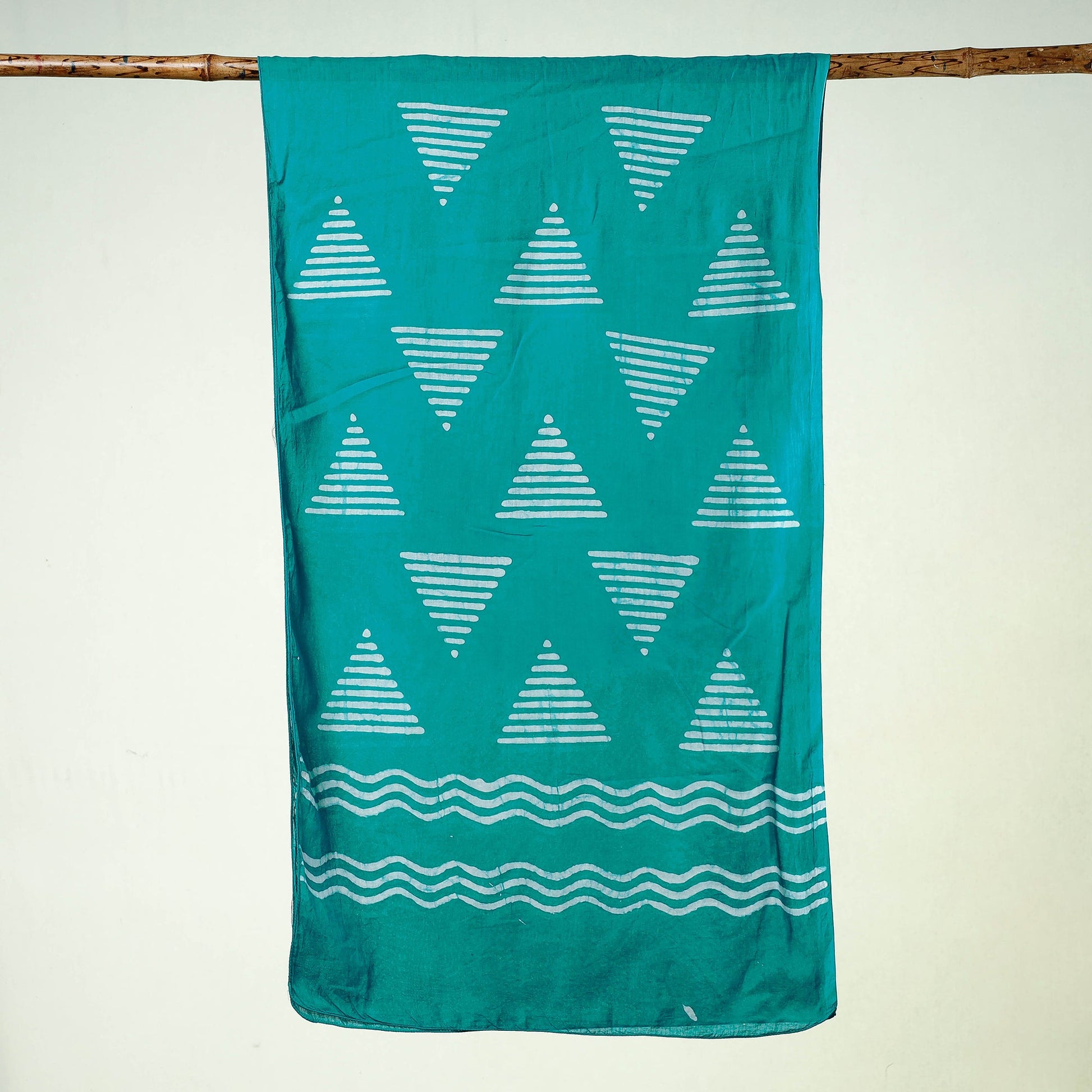 Blue - Hand Batik Printed Cotton Stole