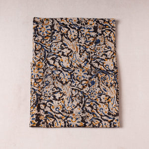 Black - Kalamkari Block Printing Cotton Precut Fabric (1 meter)