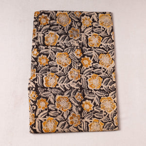 Black - Kalamkari Block Printing Cotton Precut Fabric (1.4 meter)