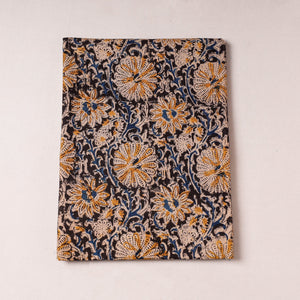 Black - Kalamkari Block Printed Cotton Precut Fabric (1.6 meter)
