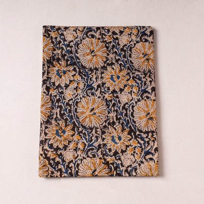 Black - Kalamkari Block Printed Cotton Precut Fabric (1.6 meter)