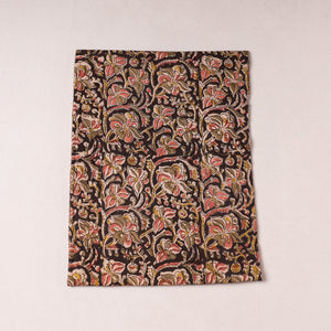Brown - Kalamkari Block Printed Cotton Precut Fabric (0.9 meter)