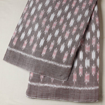 Brown - Maniabandha Ikat Weave Handloom Cotton Fabric