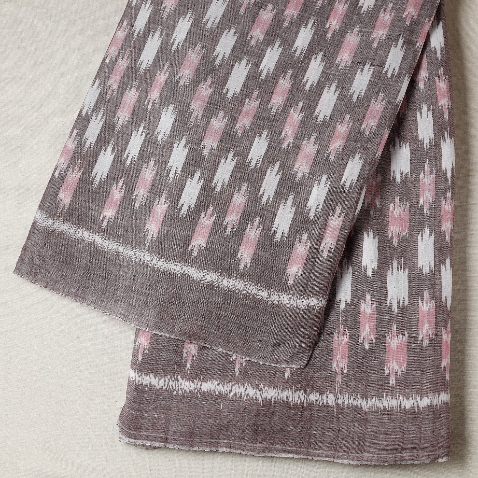 Brown - Maniabandha Ikat Weave Handloom Cotton Fabric