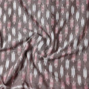 Brown - Maniabandha Ikat Weave Handloom Cotton Fabric