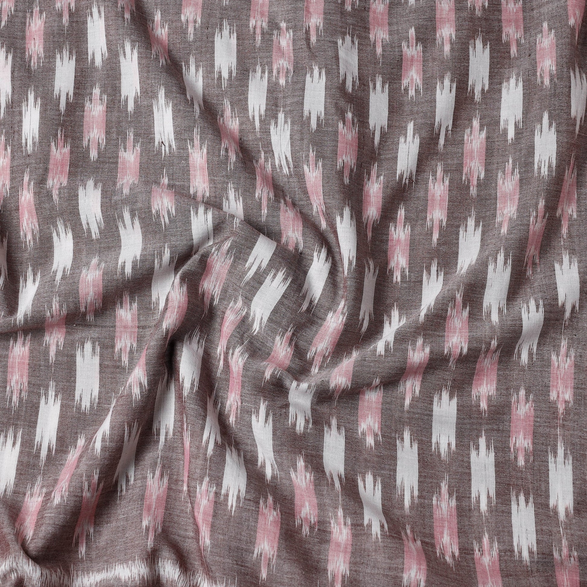 Brown - Maniabandha Ikat Weave Handloom Cotton Fabric