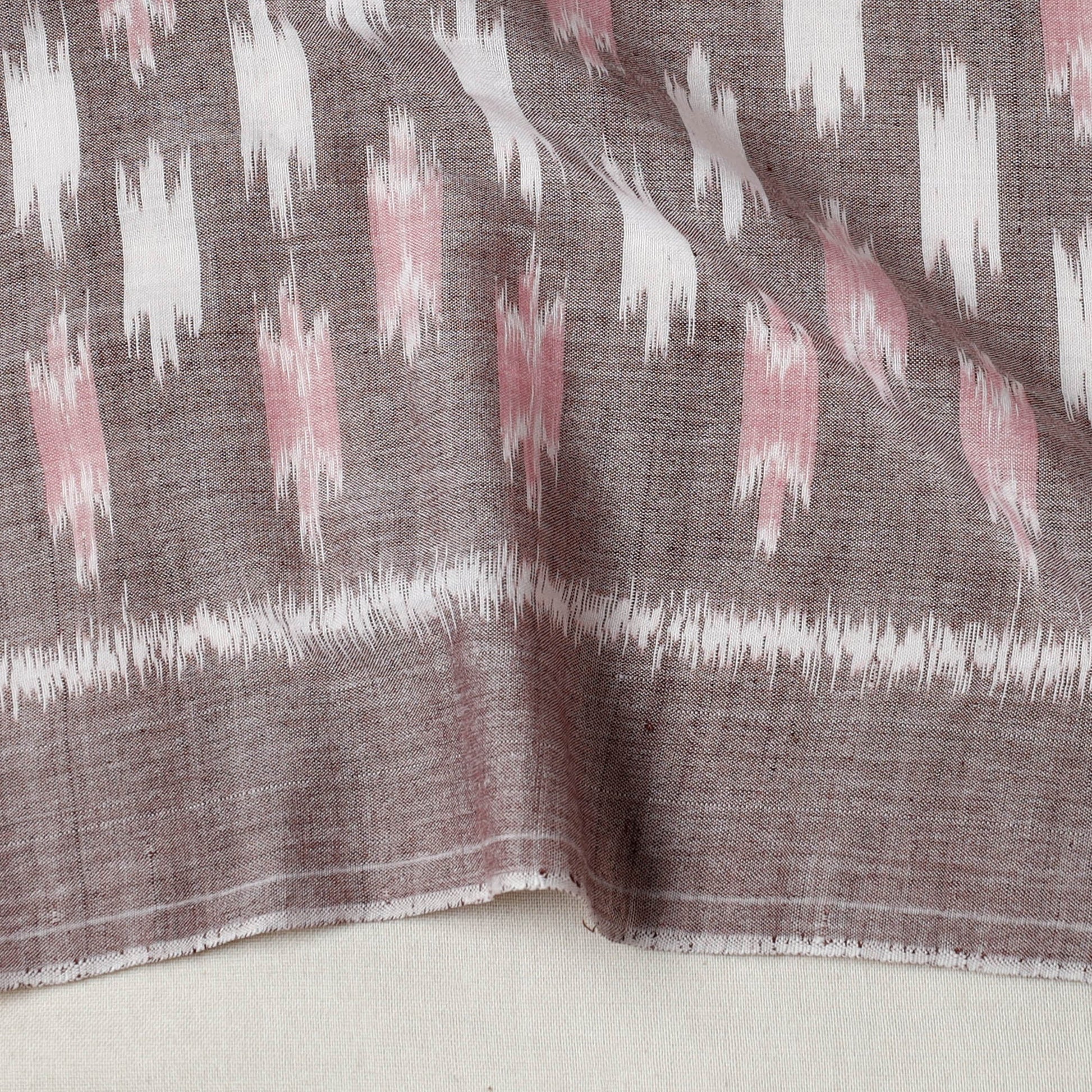 Brown - Maniabandha Ikat Weave Handloom Cotton Fabric