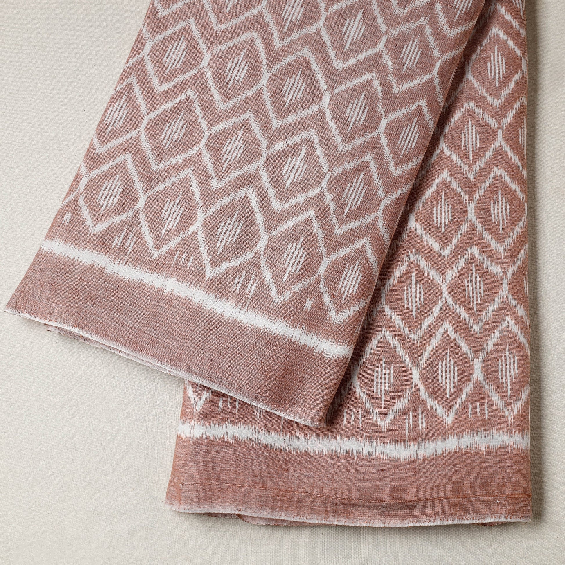Brown - Maniabandha Ikat Weave Handloom Cotton Fabric