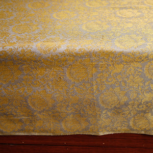 Beige - Himroo Handloom Jacquard Mercerized Cotton Double Bed Cover (98 x 88 in)