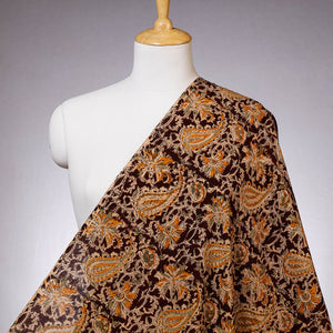 Black - Pedana Kalamkari Block Printed Cotton Fabric
