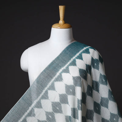 Green - Maniabandha Ikat Weave Handloom Cotton Fabric