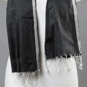 Black - Traditional Maheshwari Silk Handloom Stole