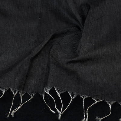 Black - Traditional Maheshwari Silk Handloom Stole