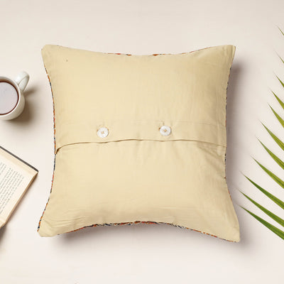 Beige - Applique Quilted Cotton Cushion Cover (16 x 16 in)