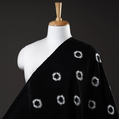 Black - Handloom Cotton Pochampally Double Ikat Fabric 06