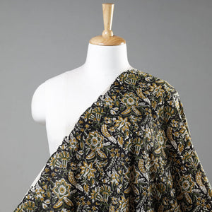 Black - Kalamkari Bagru Block Print Cotton Fabric