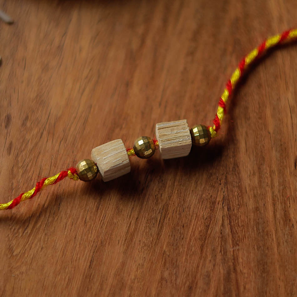 2 Squares - Handmade Bamboo Craft Beadwork Rakhi by Baansuli 23
