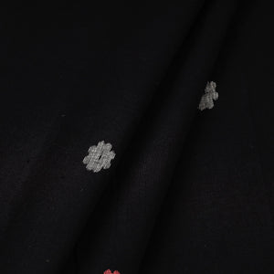Black - Phulia Jamdani Handloom Pure Cotton Fabric