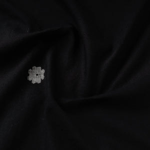 Black - Phulia Jamdani Handloom Pure Cotton Fabric