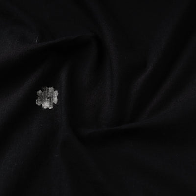 Black - Phulia Jamdani Handloom Pure Cotton Fabric