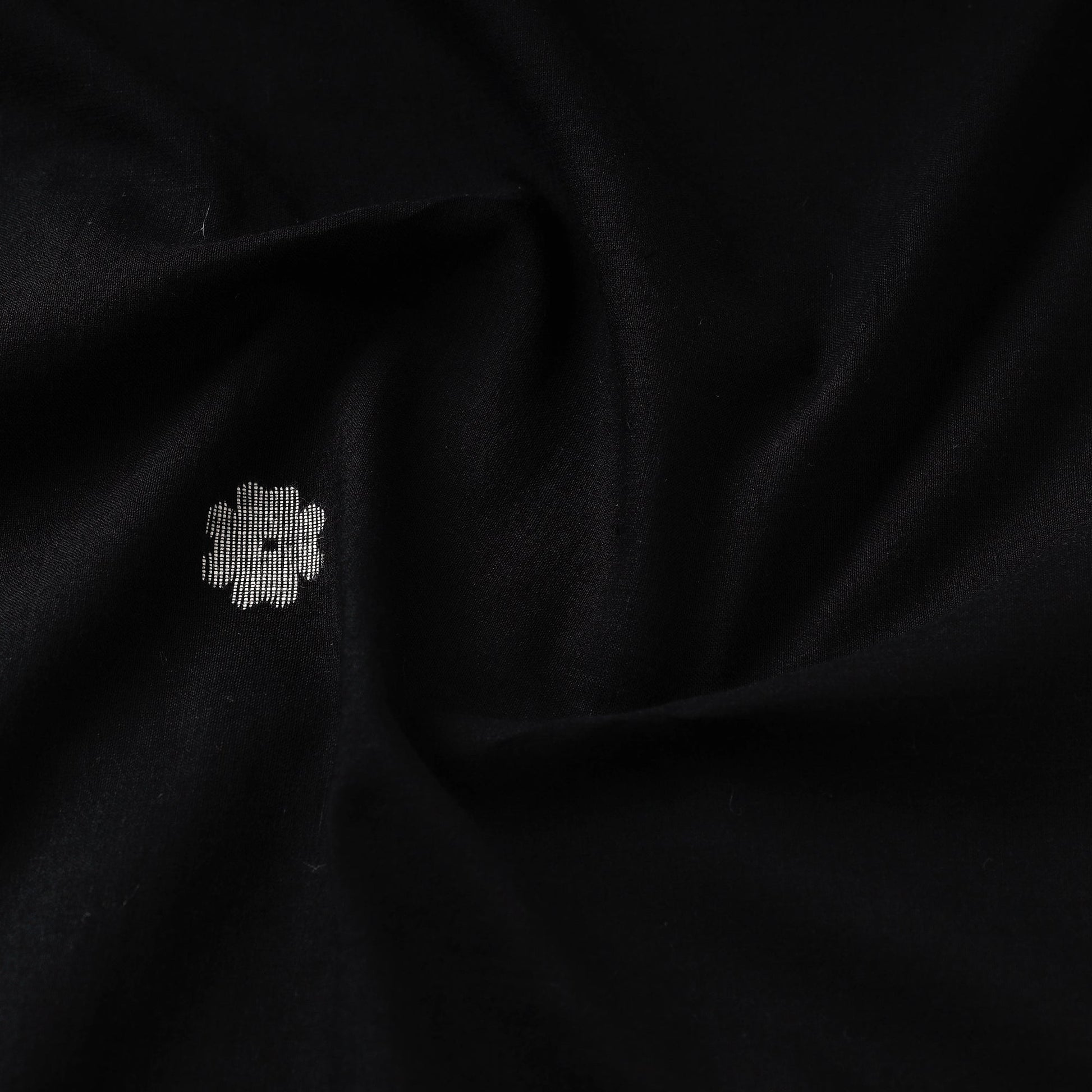 Black - Phulia Jamdani Handloom Pure Cotton Fabric