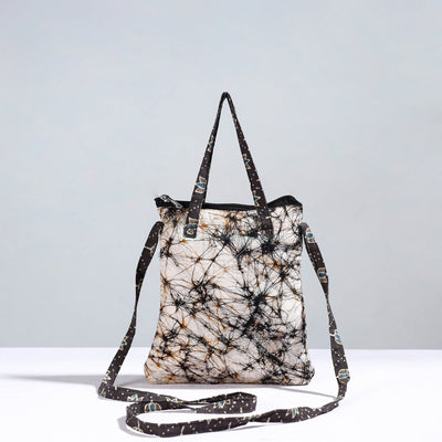Beige - Handmade Quilted Cotton Sling Bag 06