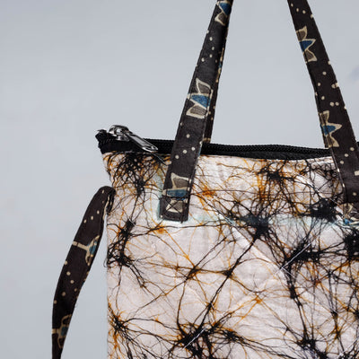 Beige - Handmade Quilted Cotton Sling Bag 06