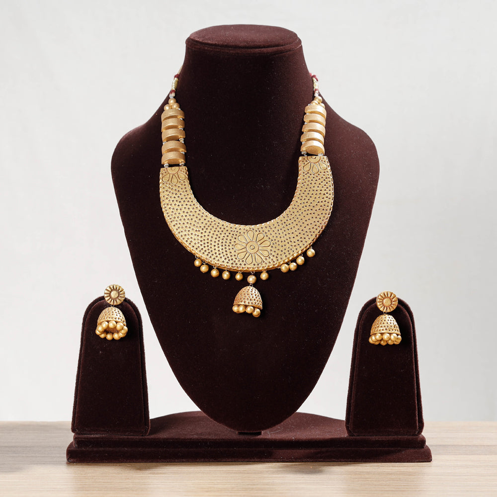 Bishnupur Handpainted Terracotta Necklace Set