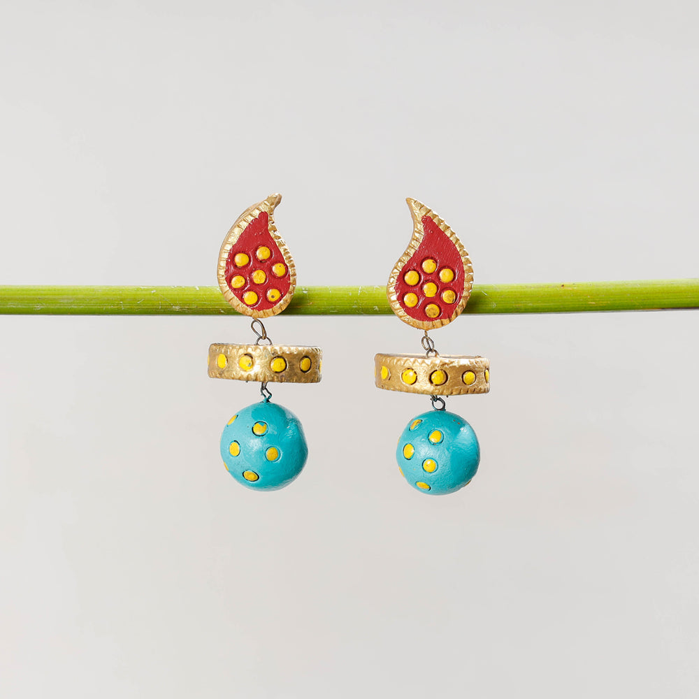 Bishnupur Handpainted Terracotta Earrings