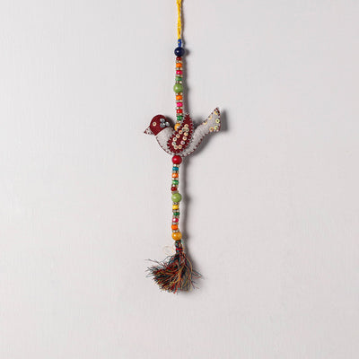 Bird - Handmade Felt & Beadwork Wall Hanging