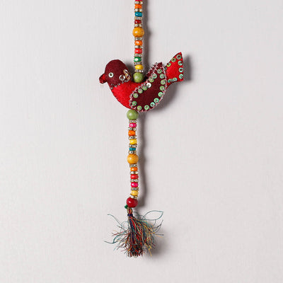 Bird - Handmade Felt & Beadwork Wall Hanging