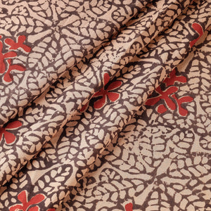 Beige - Bindaas Block Printed Natural Dyed Cotton Fabric