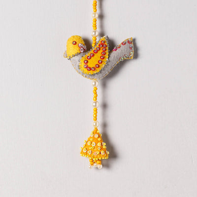 Bird - Handmade Felt & Beadwork Wall Hanging