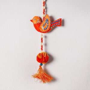 Bird - Handmade Felt & Beadwork Wall Hanging