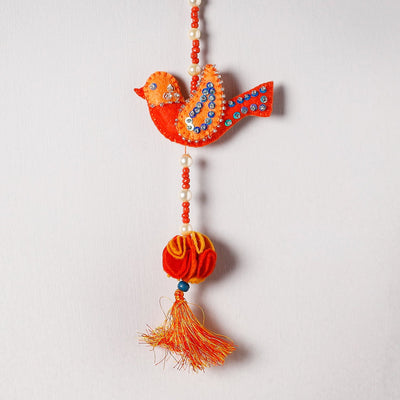 Bird - Handmade Felt & Beadwork Wall Hanging