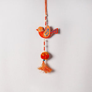 Bird - Handmade Felt & Beadwork Wall Hanging