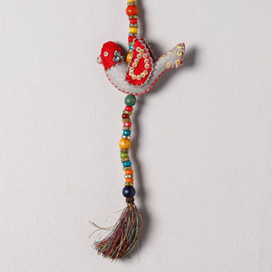 Bird - Handmade Felt & Beadwork Wall Hanging