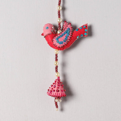 Bird - Handmade Felt & Beadwork Wall Hanging