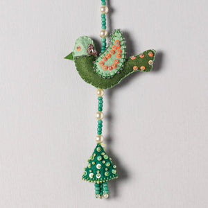 Bird - Handmade Felt & Beadwork Wall Hanging