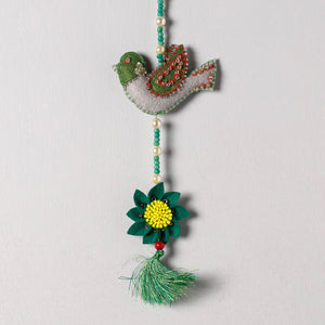 Bird - Handmade Felt & Beadwork Wall Hanging