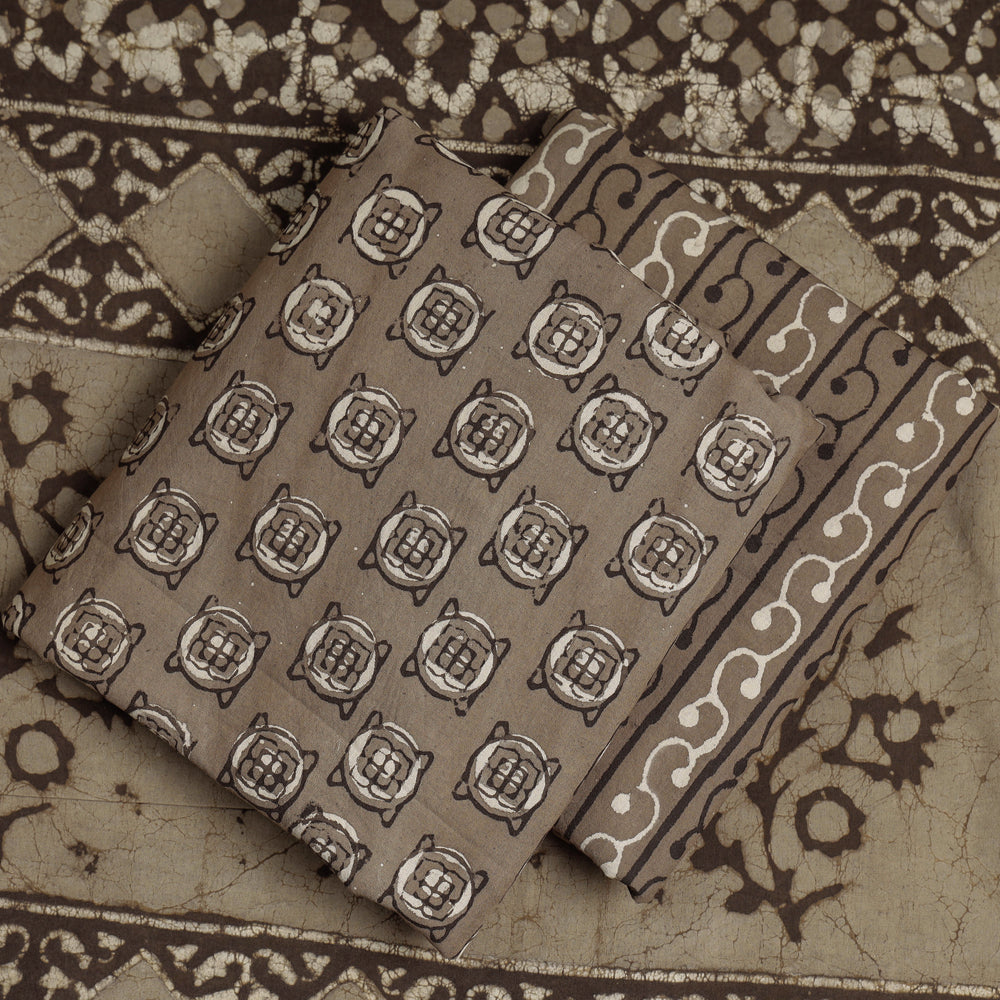 3pc Cotton Block Printed Pipad Dress Material Set