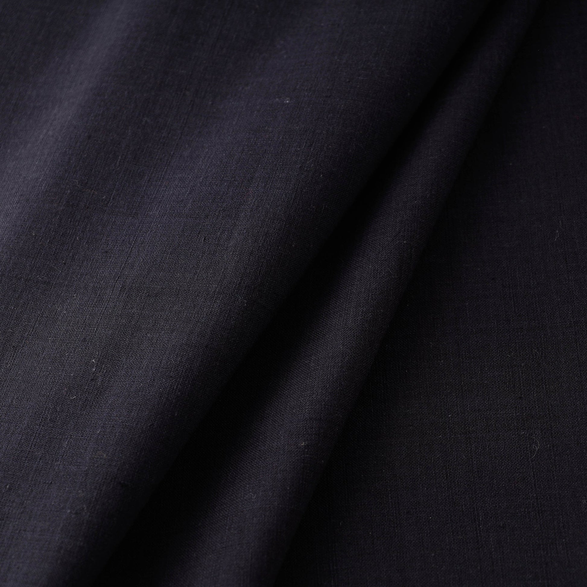 Black - Baragaon Pre Washed Handloom Plain Cotton Fabric
