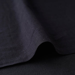 Black - Baragaon Pre Washed Handloom Plain Cotton Fabric