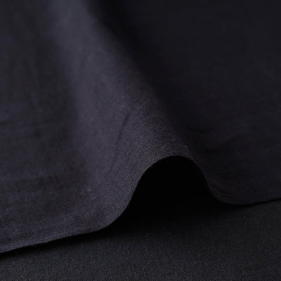 Black - Baragaon Pre Washed Handloom Plain Cotton Fabric